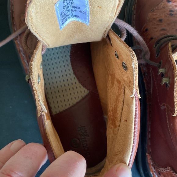 “DOUBLE H” Lace-up Boots Chestnut Colour Smooth & Ostrich with Kilties Size 9.5 - Picture 9 of 14